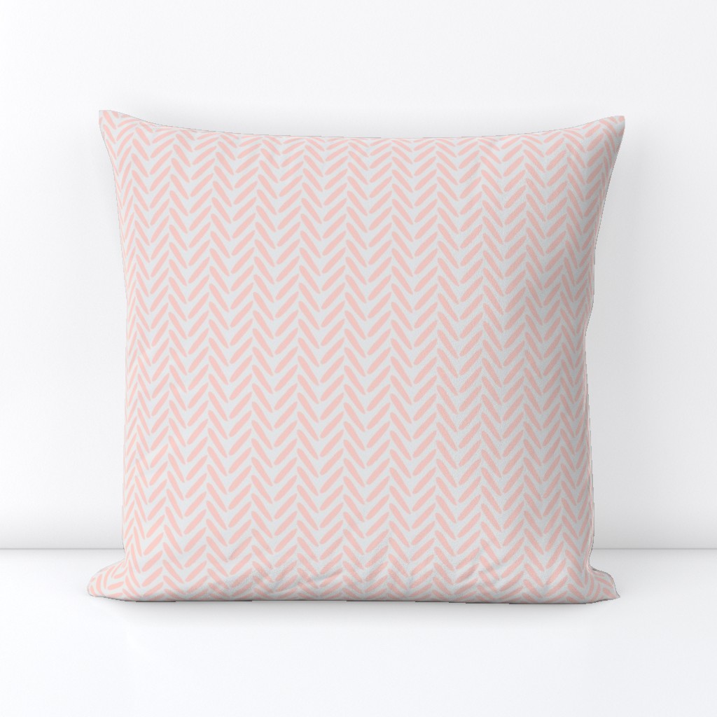 18-08E Blush Peach Pink Coral on Gray grey Herringbone Weave Simple _ Miss Chiff Designs