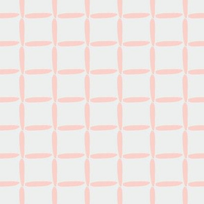 17-08B Blush Peach Pink Coral on Gray grey Square Grid Weave Simple _ Miss Chiff Designs