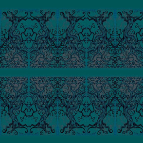 tree tangle-dark forest -Intaglio print-mirrored-framed