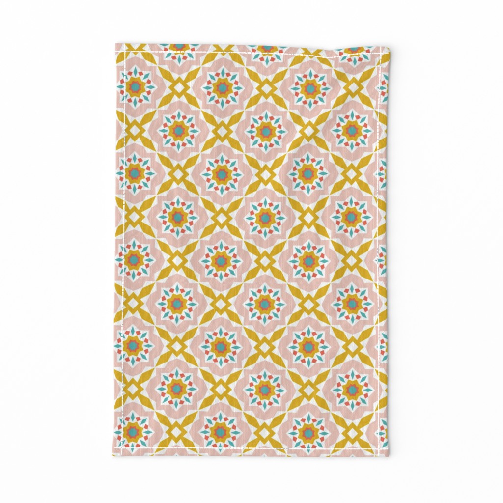  Mattonelle - Moroccan Geometric - Blush Goldenrod Large Scale