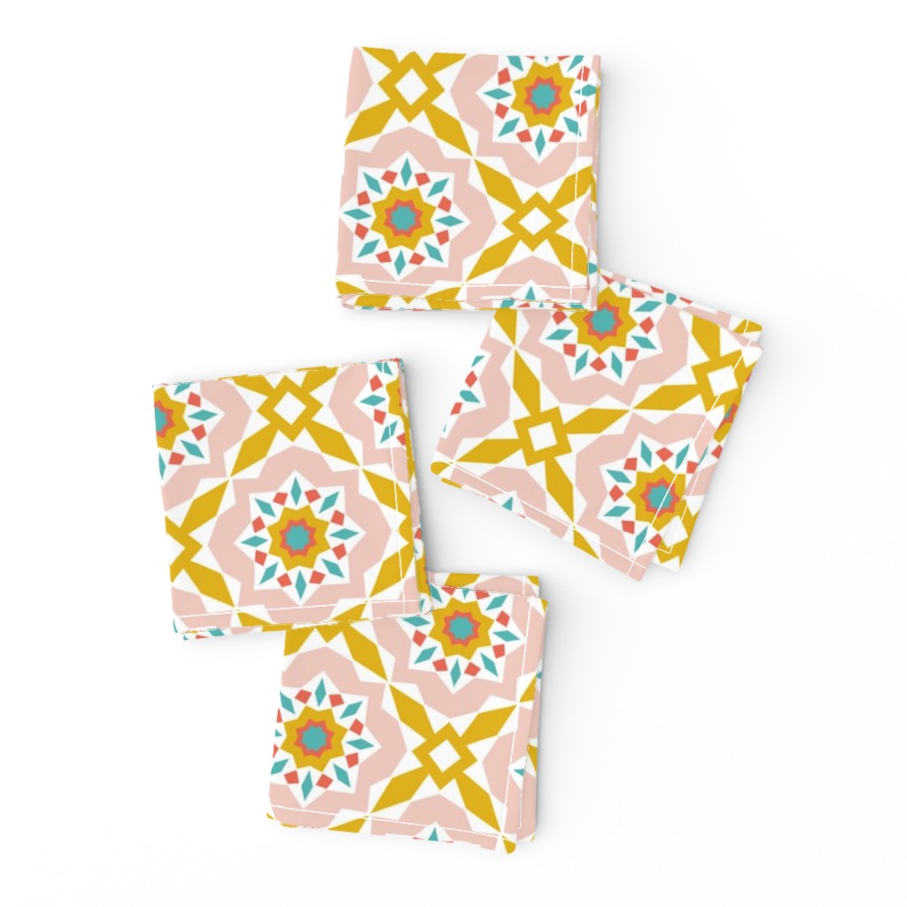  Mattonelle - Moroccan Geometric - Blush Goldenrod Large Scale