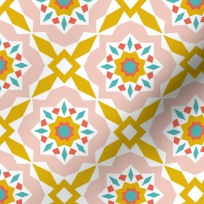  Mattonelle - Moroccan Geometric - Blush Goldenrod Large Scale