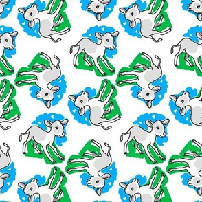 1950's Style Calf Baby Cow in Blue and Green