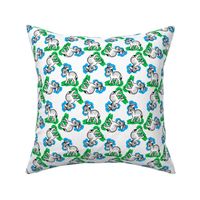1950's Style Baby Donkey in Blue and Green
