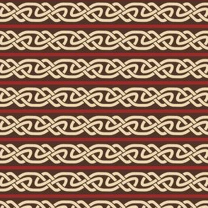 Knotwork and Lines in Cream, Red and Brown