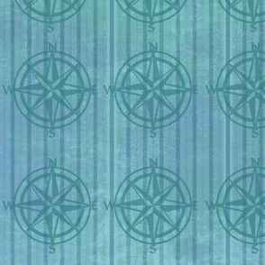 nautical compass stripped fabric