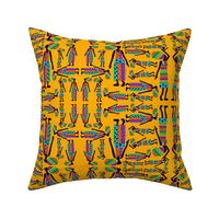 African Women Kente on Orange