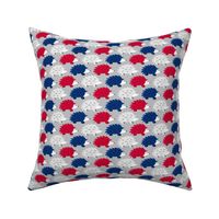 Hedgehogs on Parade (Red, White and Blue on SIlver)