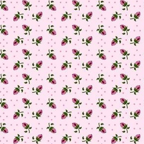 Tiny Rosebuds on Pink