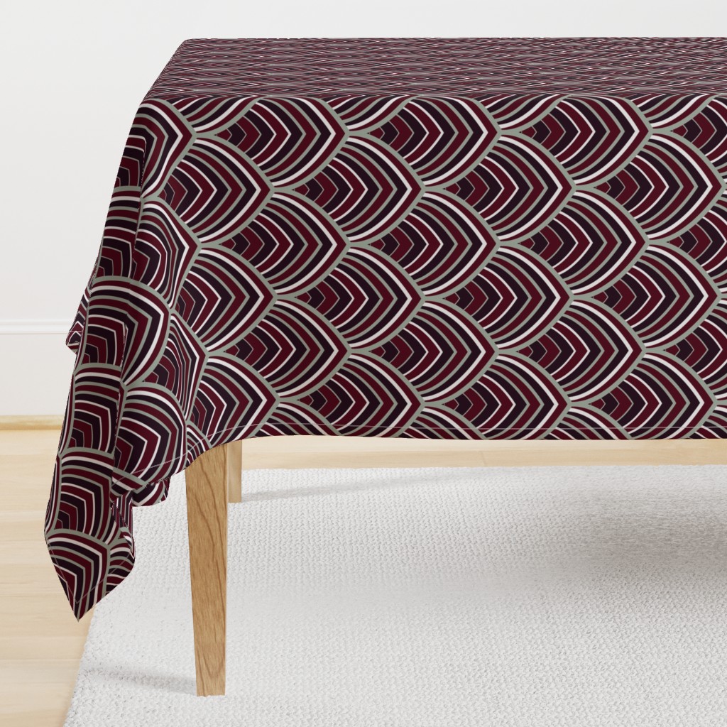 Art Deco claret burgandy