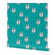 Husky love cool snow puppy pattern for dog lovers winter geometric blue teal