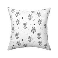 Husky love cool snow wolf puppy pattern for dog lovers winter geometric monochrome gender neutral