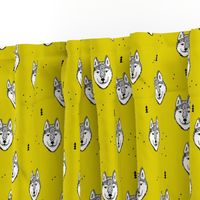 Husky love cool snow puppy pattern for dog lovers summer geometric gender neutral yellow