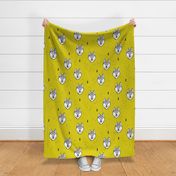 Husky love cool snow puppy pattern for dog lovers summer geometric gender neutral yellow Jumbo