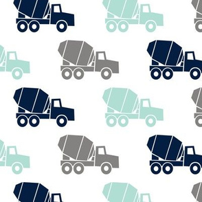 mixer trucks - multi - grey, aqua, navy