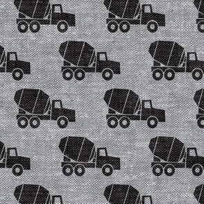 mixer trucks - black on grey W