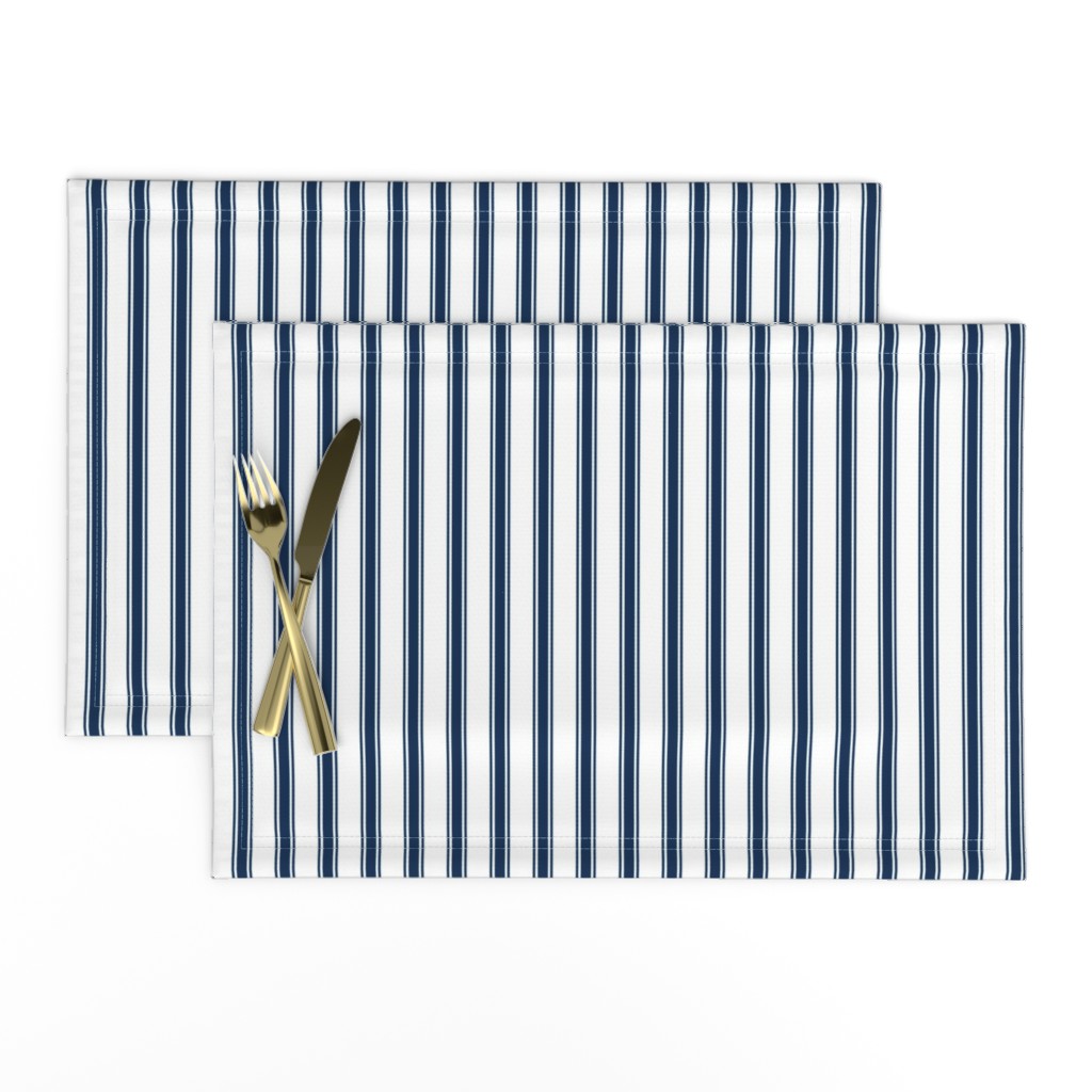 plain navy stripe french ticking stripe blue white stripe-ch