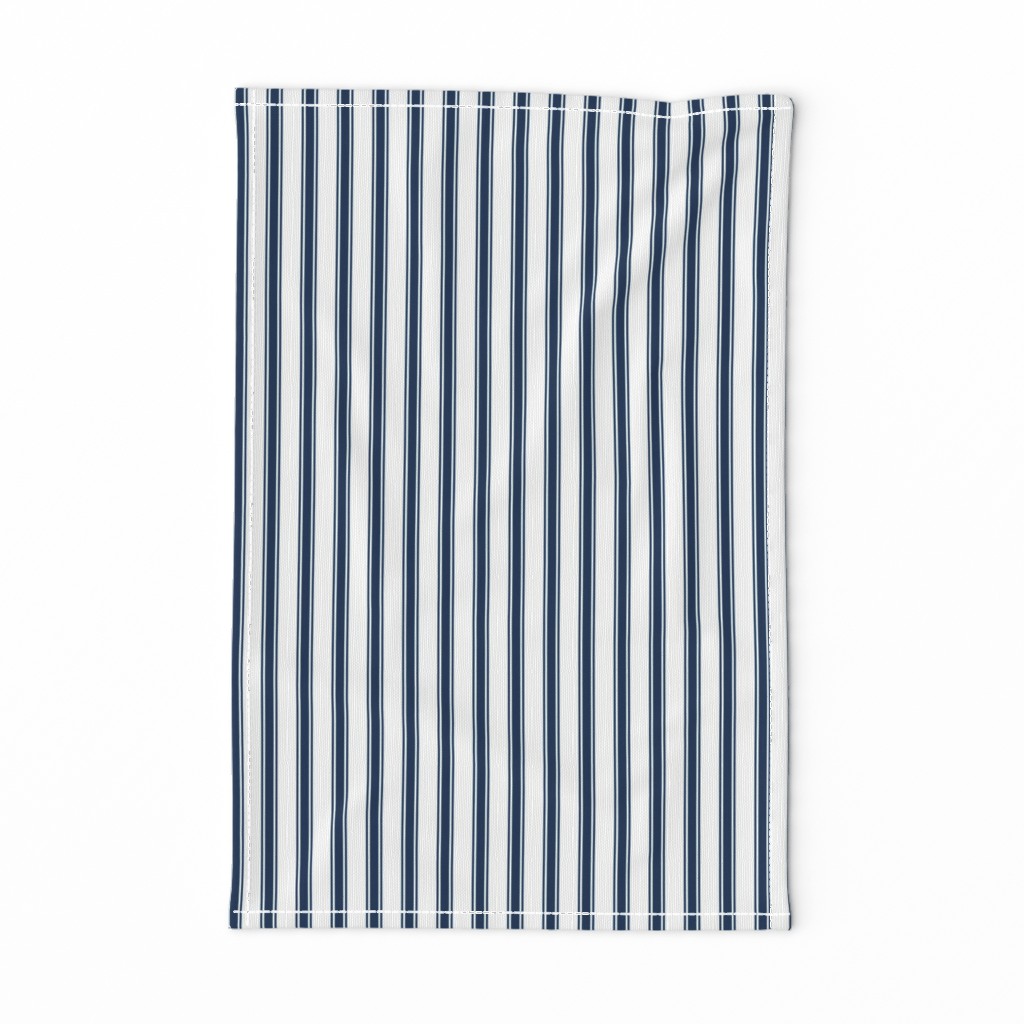 plain navy stripe french ticking stripe blue white stripe-ch