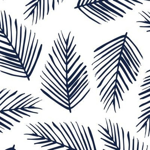 Tropical Shade - Indigo on White