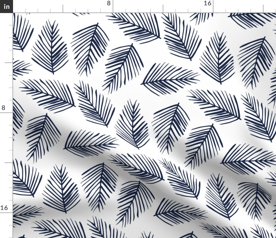 Tropical Shade - Indigo on White