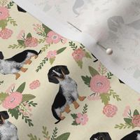 dachshund floral pale yellow dog breed fabric 