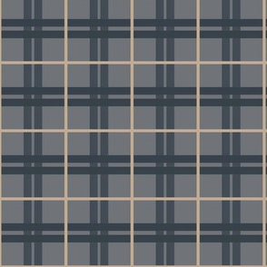 Black Forest / Bear  on gray- Plaid