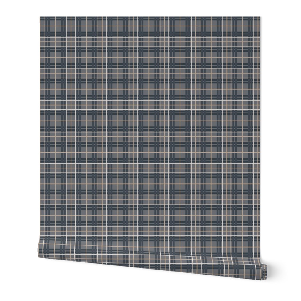 Black Forest / Bear  on light tan-Plaid