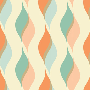 Moroccan Wavy Shapes, Soft Desert Colors, Floating Ribbons
