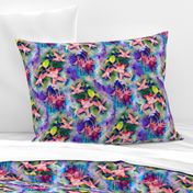 FUCHSIA FLOWERS GARDEN WATERCOLOR ALTERNATE PURPLE VIOLET