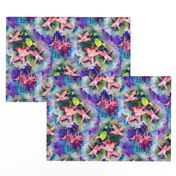 FUCHSIA FLOWERS GARDEN WATERCOLOR ALTERNATE PURPLE VIOLET