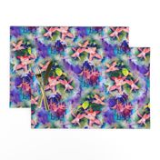 FUCHSIA FLOWERS GARDEN WATERCOLOR ALTERNATE PURPLE VIOLET