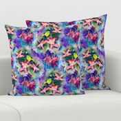 FUCHSIA FLOWERS GARDEN WATERCOLOR ALTERNATE PURPLE VIOLET