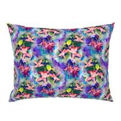 FUCHSIA FLOWERS GARDEN WATERCOLOR ALTERNATE PURPLE VIOLET