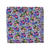 FUCHSIA FLOWERS GARDEN WATERCOLOR ALTERNATE PURPLE VIOLET