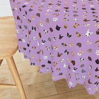 dog heads cute fabric dog lover purple