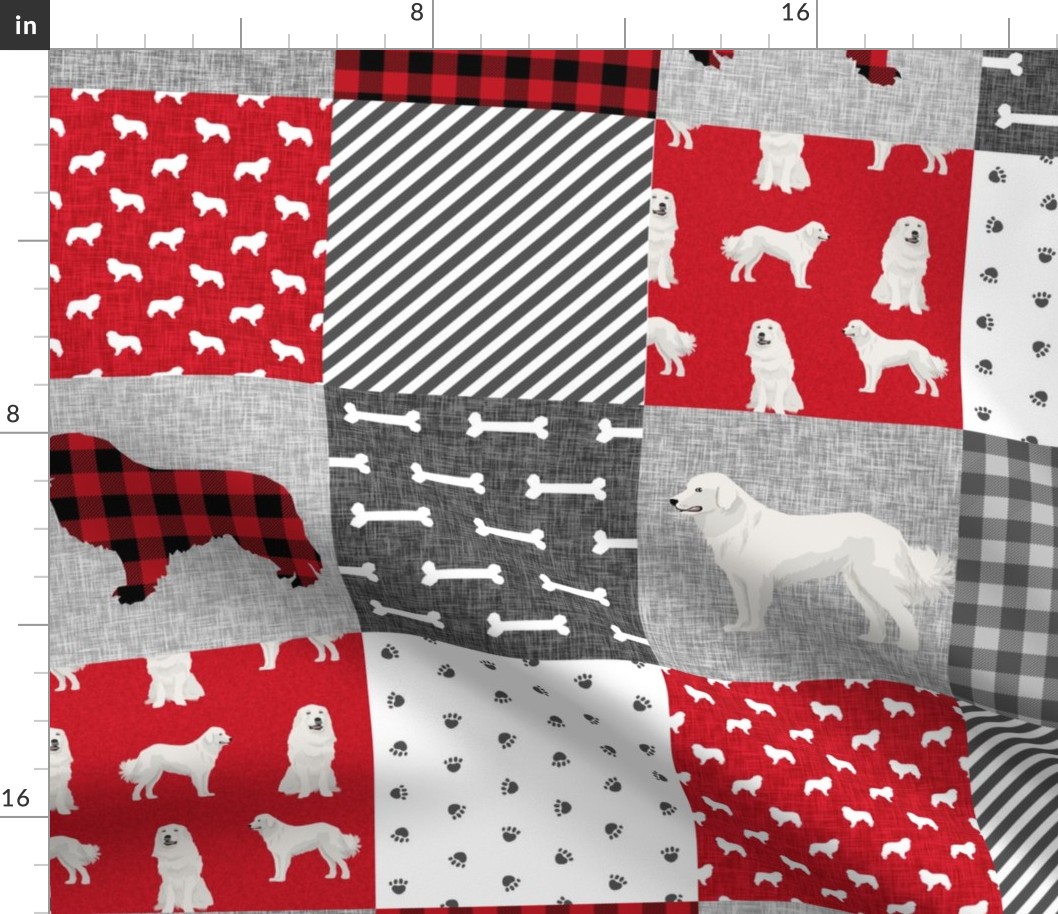 great pyrenees pet quilt a cheater wholecloth dog breed fabric