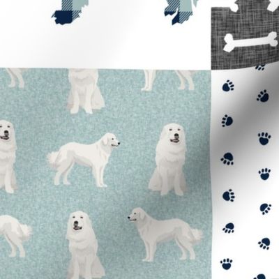 great pyrenees pet quilt b cheater wholecloth dog breed fabric