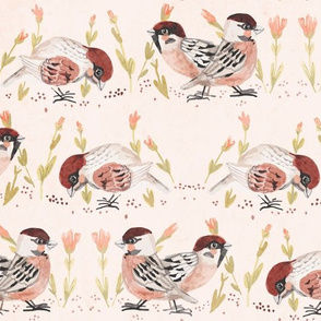 sparrow fabric pastel