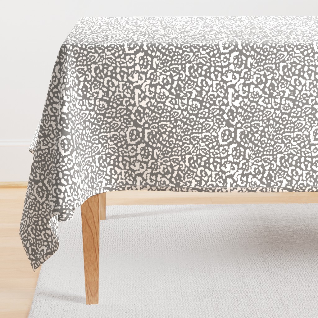 Jaguar Print White On Grey