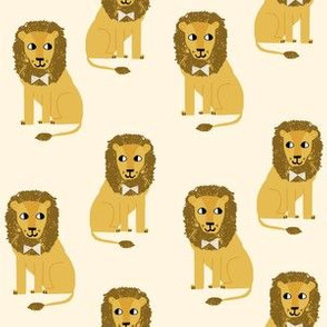 lion safari animal fabric print yellow