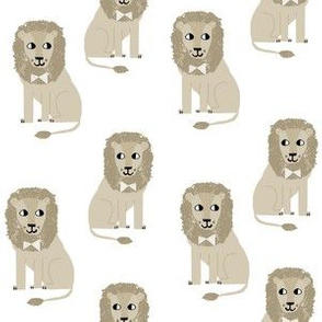 lion safari animal fabric print tan