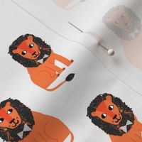 lion safari animal fabric print orange