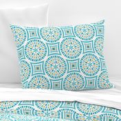 Aqua Teal Moroccan Style Wallpaper Pattern