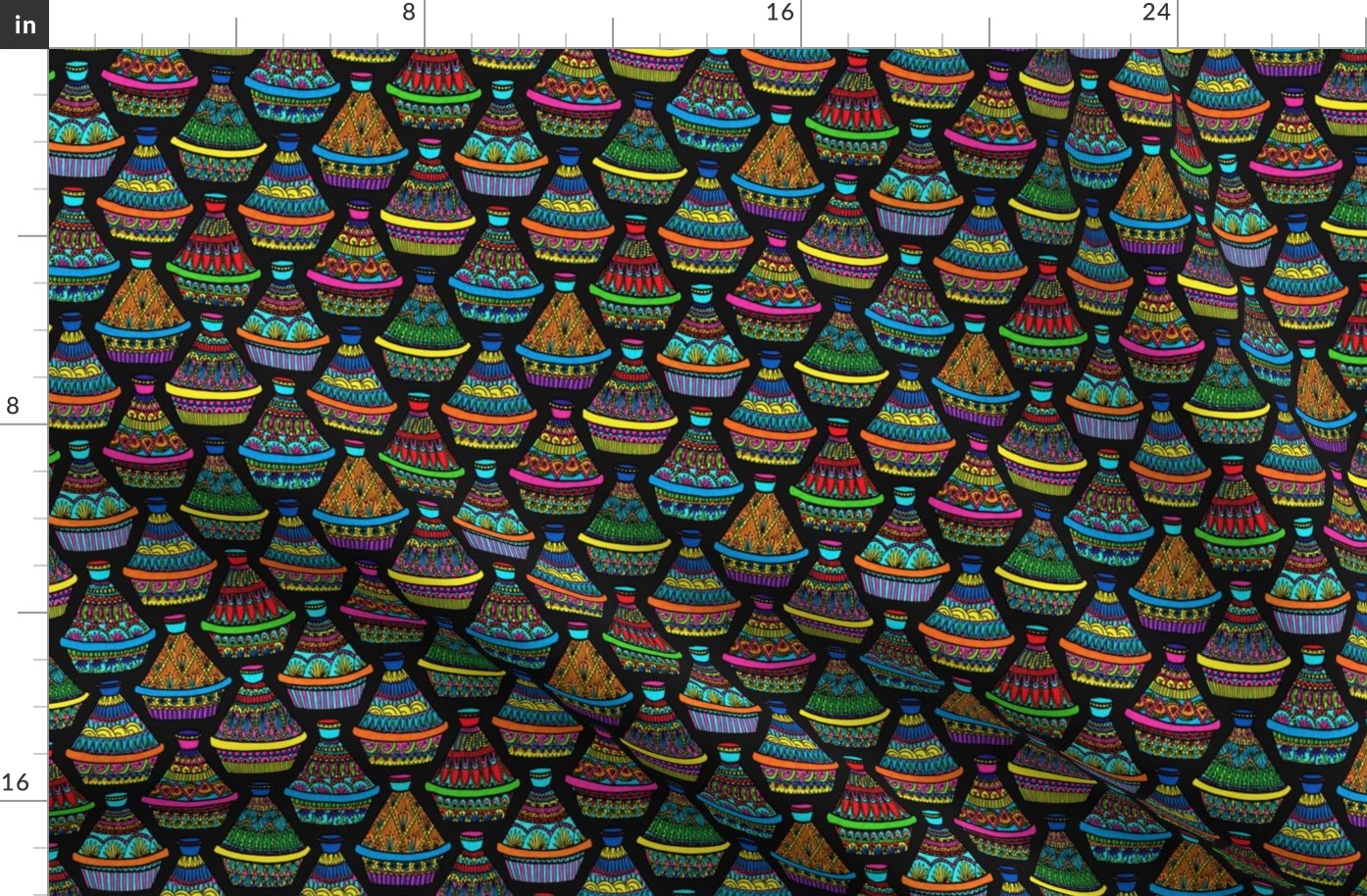 Pattern #82 - Moroccan tagines at the souk  