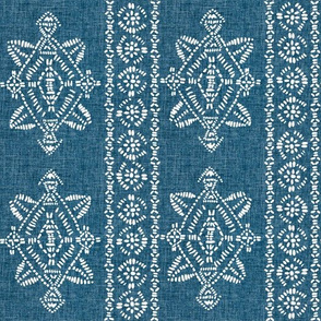 reeve repeat teal blue  linen