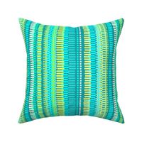 Boardwalk Stripes Turquoise Lime on Teal 300