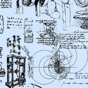 Da Vinci's Sketchbook // Light Blue // Large