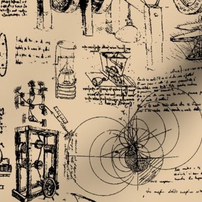 Da Vinci's Sketchbook // Tan // Large