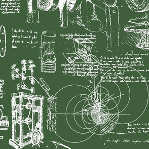 Da Vinci's Sketchbook // Hunter Green // Large