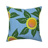 Sunflowers and Blue Wicker - large